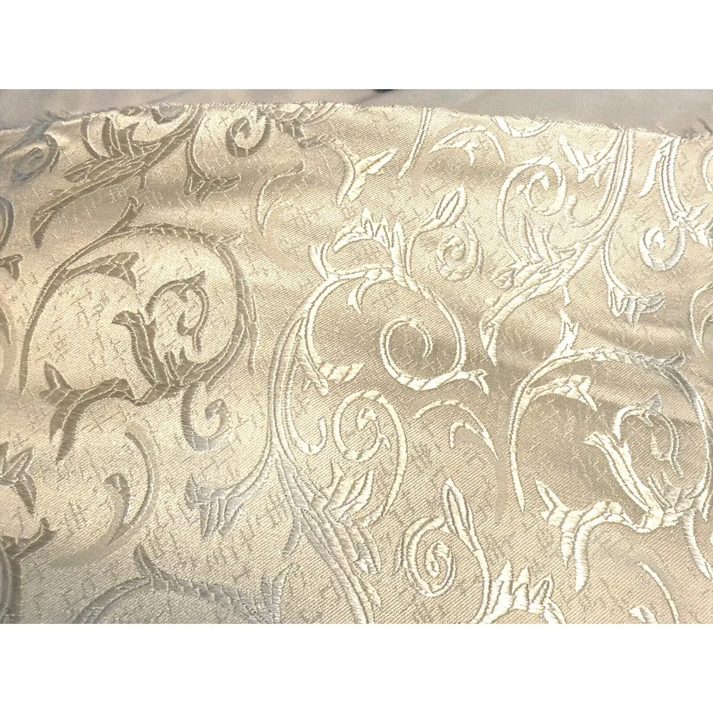 Vintage Elegant Ivory Brocade 2.4 yards Fabric High Sheen Ornate 36